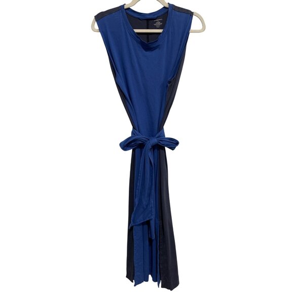 Summersalt Sleeveless Maxi Dress XL 100% Pima Cotton Blue Navy With Belt - Picture 1 of 5
